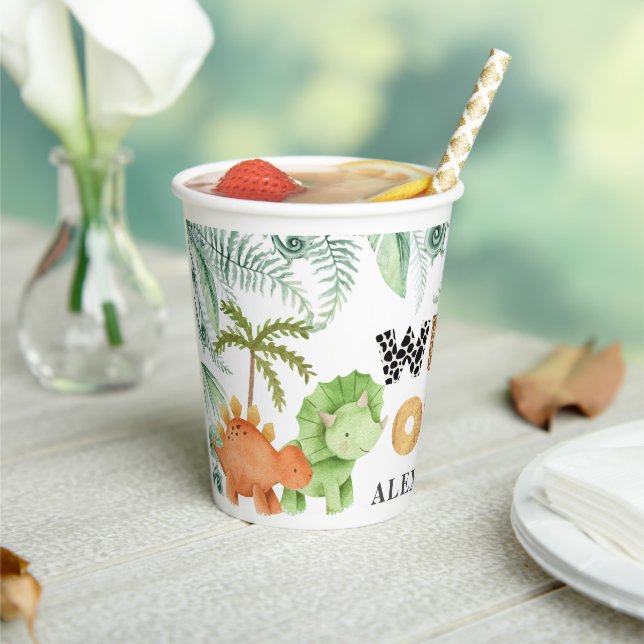 Wild One Dinosaur 1st Birthday Paper cup (Insitu)