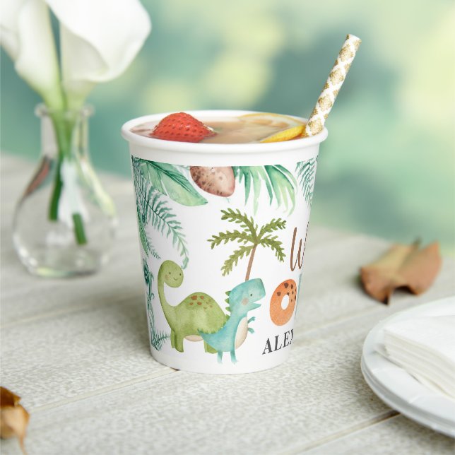 Wild One Dinosaur 1st Birthday Paper cup (Insitu)