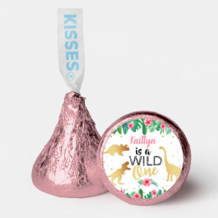 Wild One Dinosaur Girls 1st Birthday Party Hershey®'s Kisses®