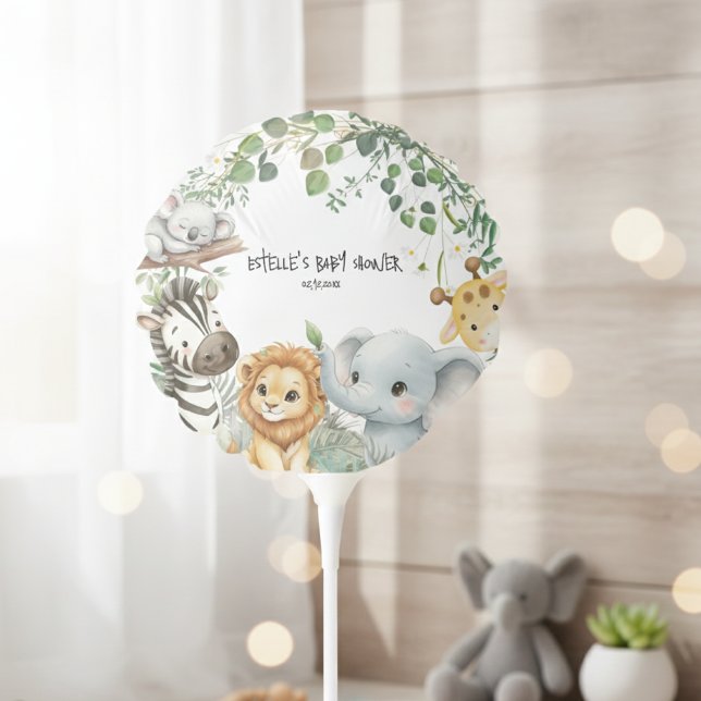 Wild One Elegant Safari Jungle Animals Baby Shower Balloon (Creator Uploaded)