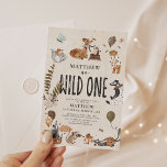 Wild One Enchanting Woodland Boy 1st Birthday Invitation<br><div class="desc">Wild One Enchanting Woodland Boy 1st Birthday Invitation</div>