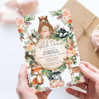 Wild One Fall Floral Woodland Animals 1st Birthday