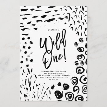 Wild One First Birthday Animal Print Invite by blush_printables at Zazzle