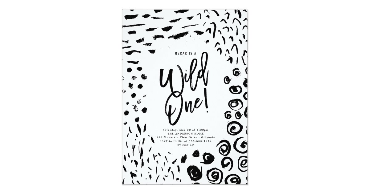 Wild One First Birthday Animal Print Invite Zazzle Wild One First Birthday Animal Print Invite Zazzle