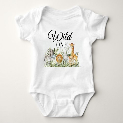 Wild one first birthday  baby bodysuit