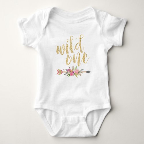 Wild One First Birthday Baby Girl Birthday Outfit Baby Bodysuit