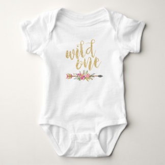 Wild One First Birthday Baby Girl Birthday Outfit Bodysuit