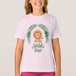Wild One First Birthday Boy girl Lion King Crown T-Shirt