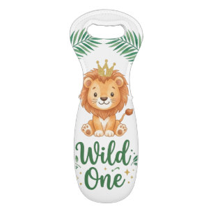 Wild One First Birthday Boy girl Lion King Crown Wine Bag