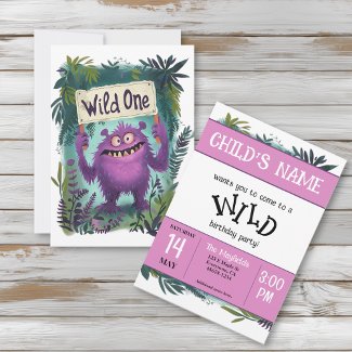 Wild One First Birthday – Cute Monster