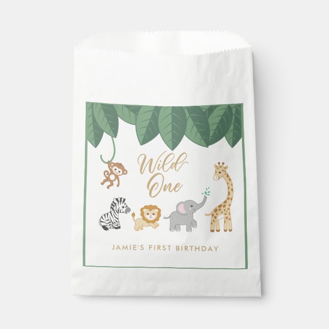 Wild One First Birthday  Favor Bag (Front)