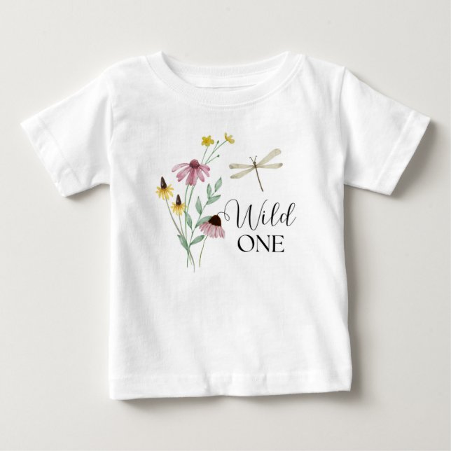  Wild One - First Birthday Floral Shirt  (Front)