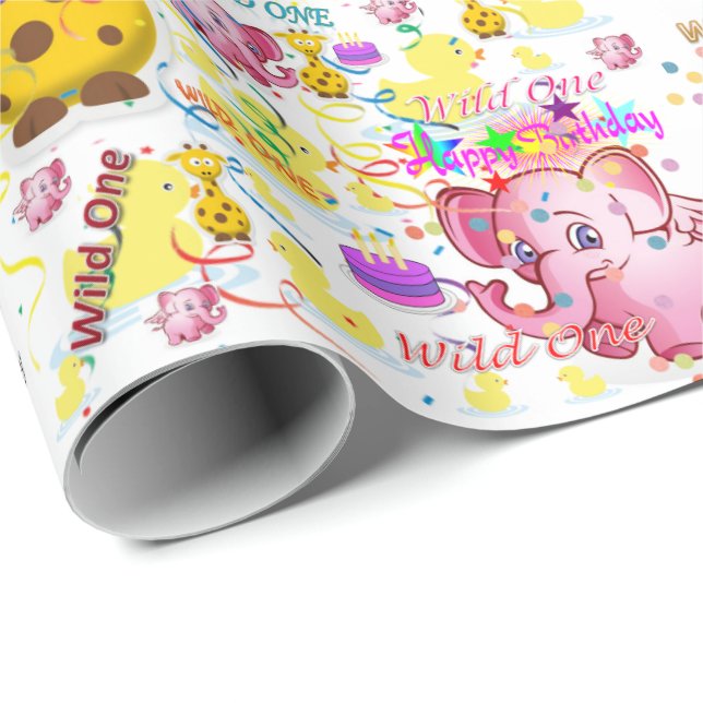 Wild One First Birthday Gift Wrapping Paper  (Roll Corner)