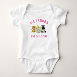 Wild One First Birthday Girl Baby Bodysuit