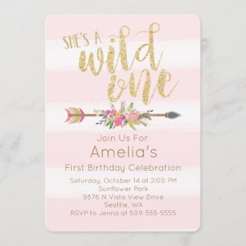 Wild One First Birthday Invitation by LiviLouDesigns at Zazzle