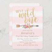 Wild One First Birthday Invitation (Front/Back)