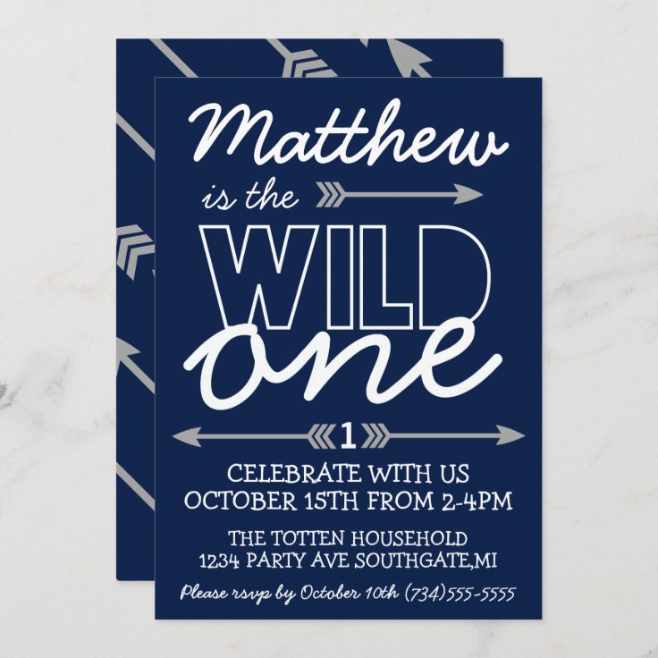 Wild One First Birthday Invitation