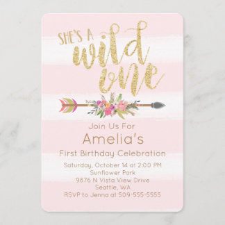 Wild One First Birthday Invitation
