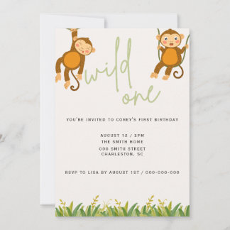 WILD ONE First Birthday Invitation