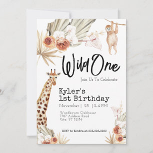 Wild One First Birthday Invitation