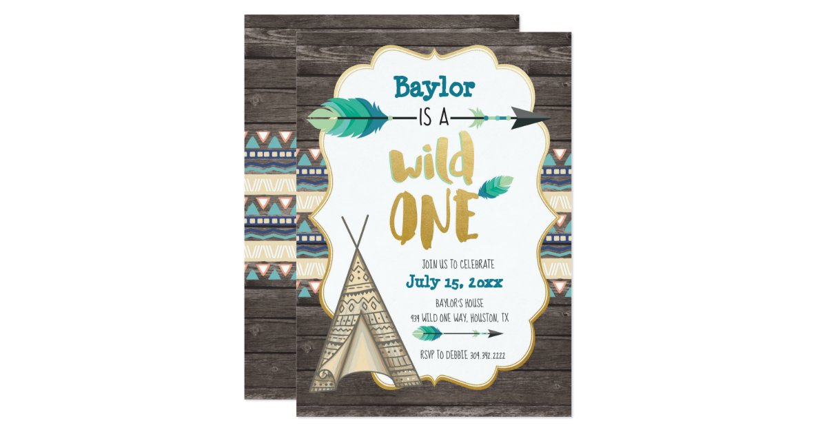 Wild One First Birthday Invitation 