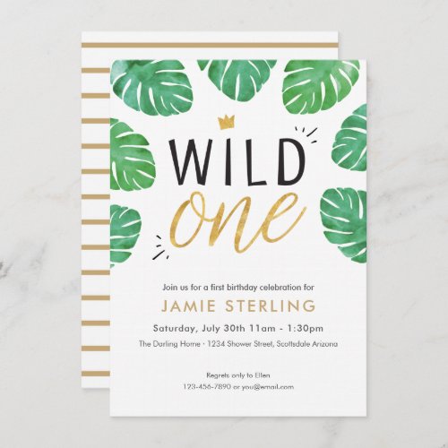Wild One First Birthday Invitation