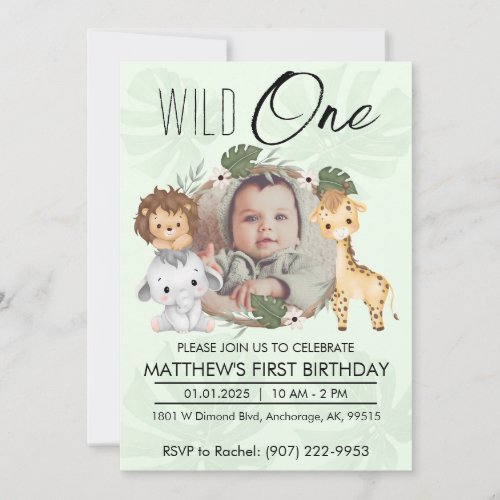 Wild One First Birthday Invitation