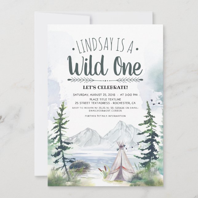 Wild One First Birthday Invitation (Front)