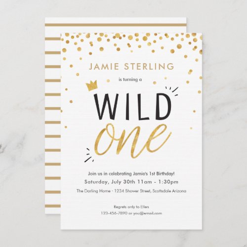 Wild One First Birthday Invitation