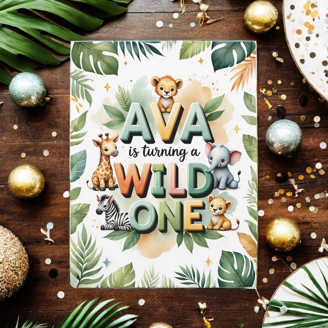 Wild One First Birthday Invitation Card | Ava (Creator Uploaded)