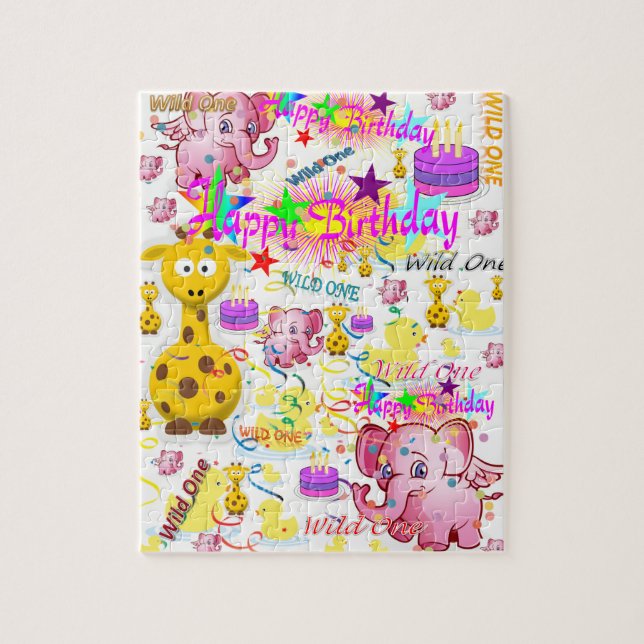 Wild One First Birthday Jigsaw Puzzle (Vertical)