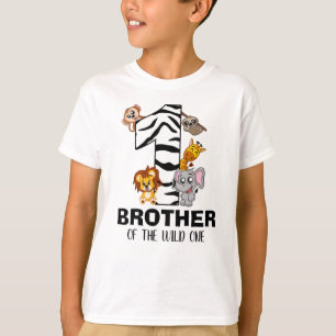 Wild One First Birthday Jungle Safari Brother Zoo T-Shirt