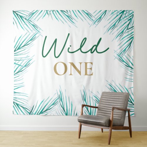 Wild One first Birthday leaves Photo Backdrop 