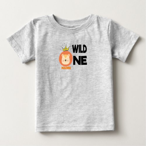 wild one first birthday _ matching lion wild one baby T_Shirt