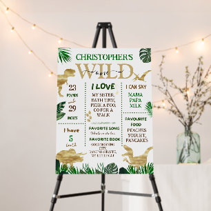 Wild One First Birthday Milestones Foam Board