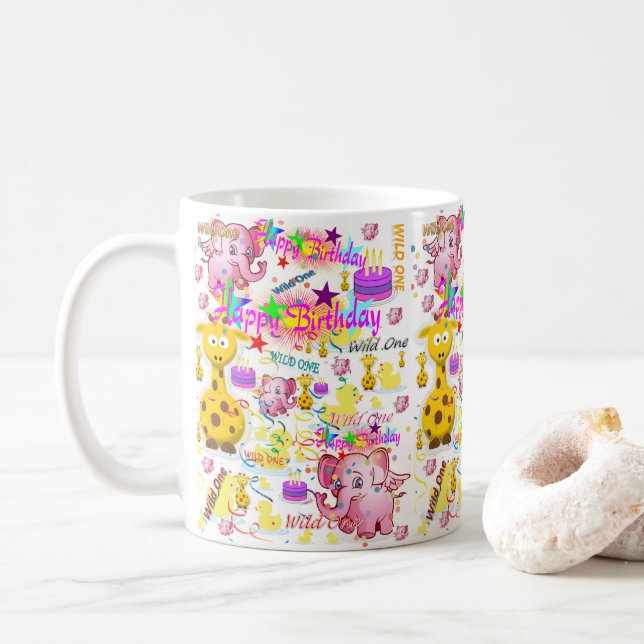 Wild One First Birthday Mug (With Donut)