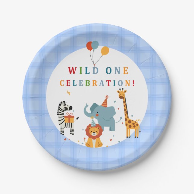 Wild One First Birthday Paper Plates (Front)