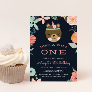 Wild One First Birthday Party Invitation