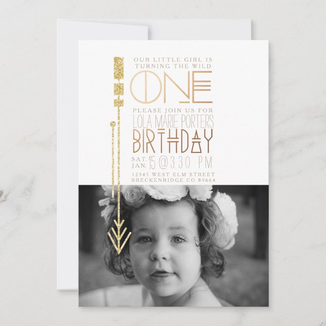 Wild One | First Birthday Party Invite Photo (Front)
