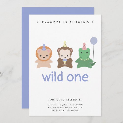 Wild One First Birthday Party Simple Invitation