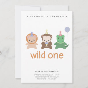 Wild One First Birthday Party Simple Invitation
