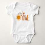 Wild One First Birthday Rainbow And Sun Party  Baby Bodysuit at Zazzle