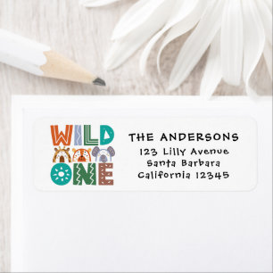 Wild One First Birthday Return Address Labels