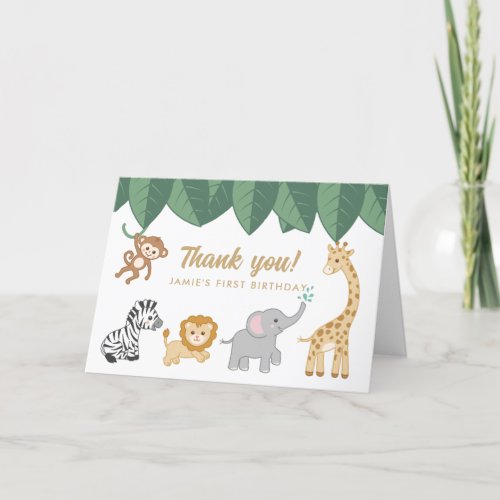 Wild One First Birthday  Thank You Card