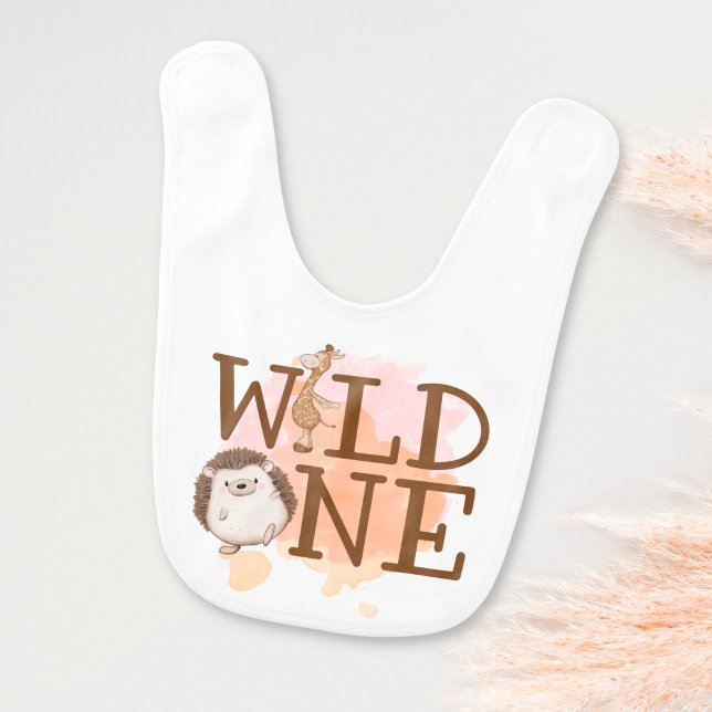 Wild One First Birthday Wild Animals Baby Bib (Creator Uploaded)