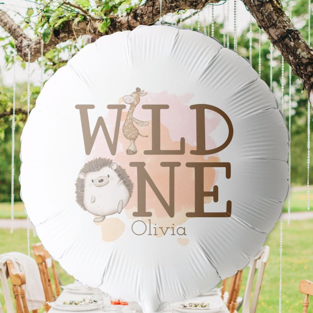 Wild One First Birthday Wild Animals Balloon (wild one first birthday party balloon)