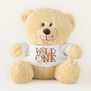 Wild One First Birthday Wild Animals Teddy Bear