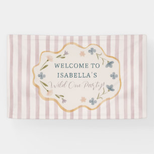 Wild One Floral Boho Girl Birthday Banner