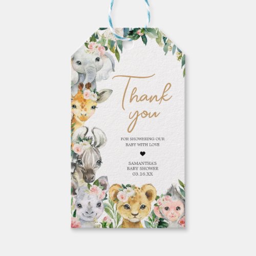 Wild One Floral Safari Baby Shower Favor Tags