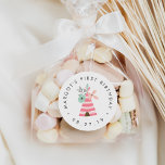 Wild One | Floral Teepee First Birthday Stickers<br><div class="desc">Adorable bear stickers are perfect for sealing your little one's first birthday party favors and invitation envelopes. Designed to match our Wild One invitation collection,  stickers feature a pink teepee illustration adorned with flowers,  with your occasion and date in curved gray lettering.</div>